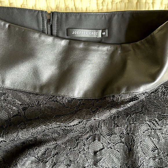 Joeffer Caoc Black Lace Skirt with Leather Waist - Picture 3 of 7